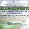 Reconocimiento a la red de Archivos de Granma en el acto por el día de la ciencia cubana.